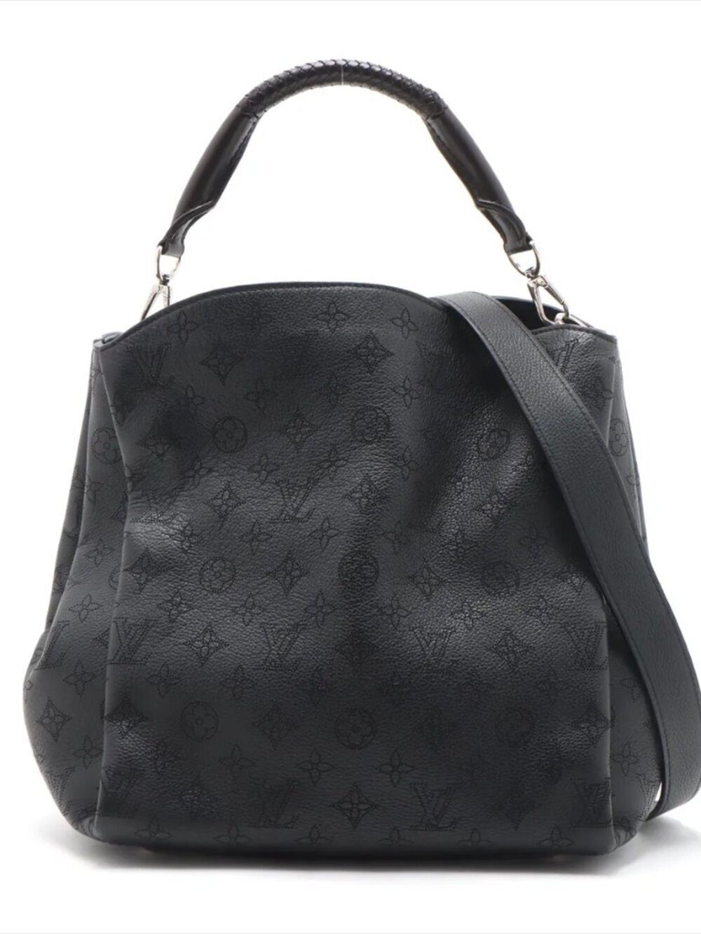 LV Black Leather Hobo A13 MOG